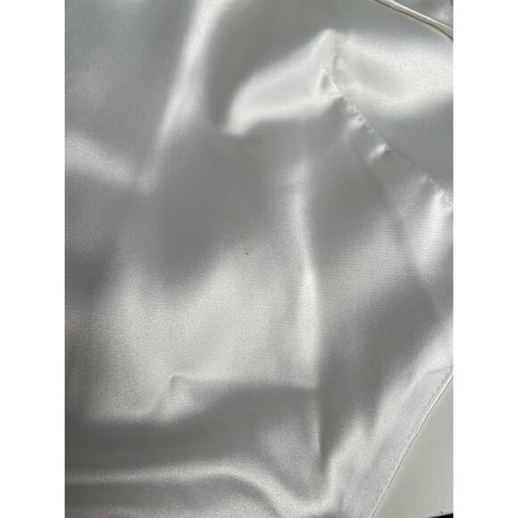 Retrofete Jagger Halterneck High Slit Open Back Satin White Maxi Dress Sz M - Picture 6 of 12